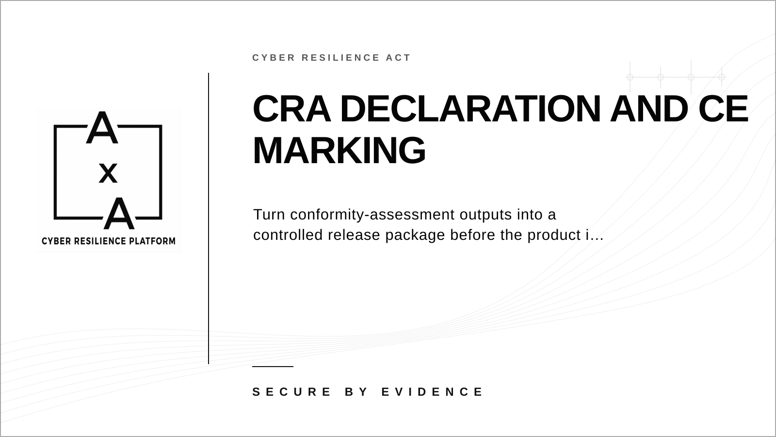 AA-sec cover graphic for a CRA release checklist covering the EU declaration of conformity and CE marking.